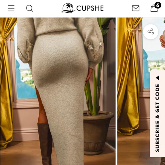 CUPSHE  Beige Sweater skirt - Picture 2 of 6